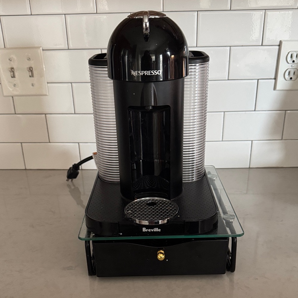Breville Vertuo Nespresso Black and Silver Coffee Machine